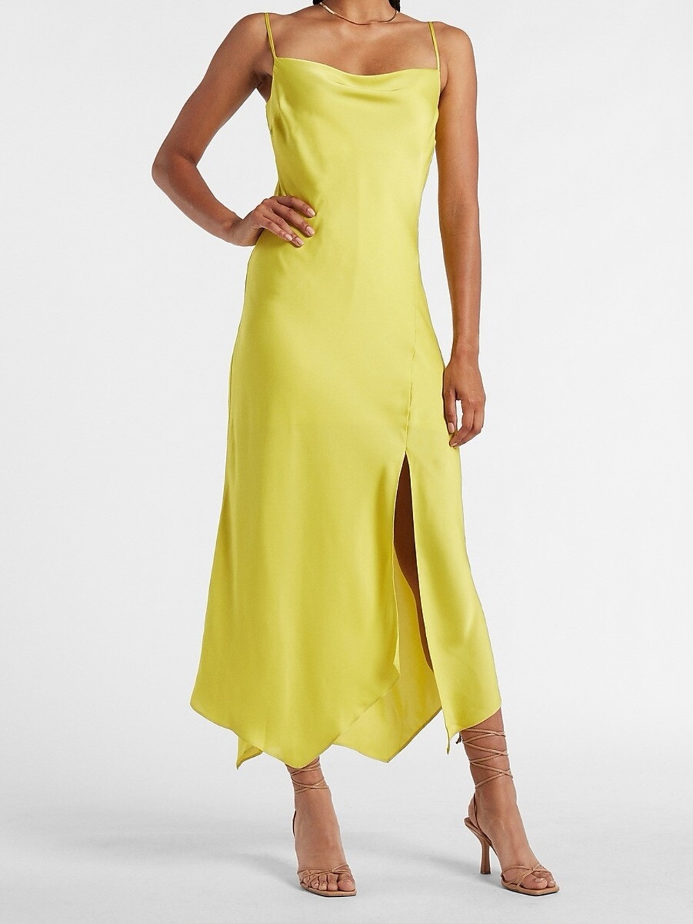 Express Satin Slip Maxi Dress🍋🍋‍🟩